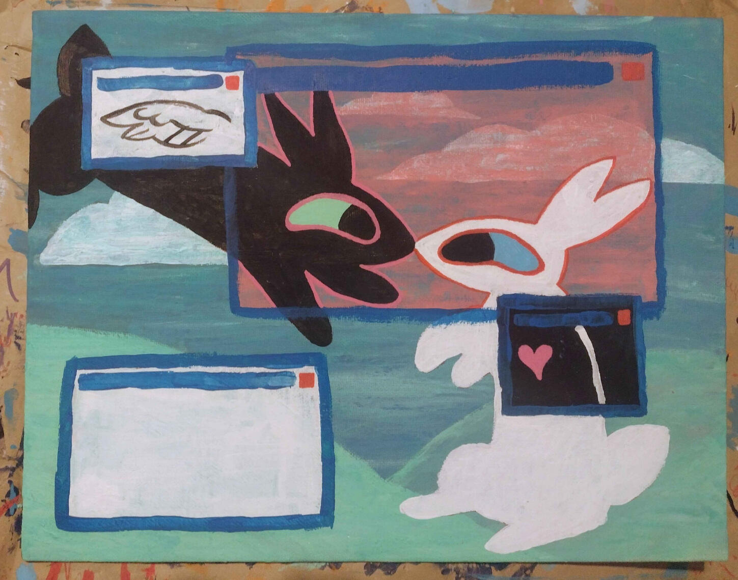 2025, acrylic on canvas board